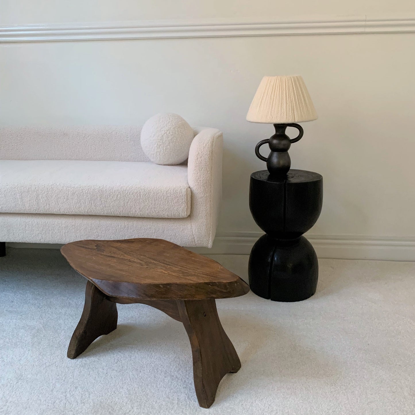 YAKISUGI WOODEN SIDE TABLE / STOOL