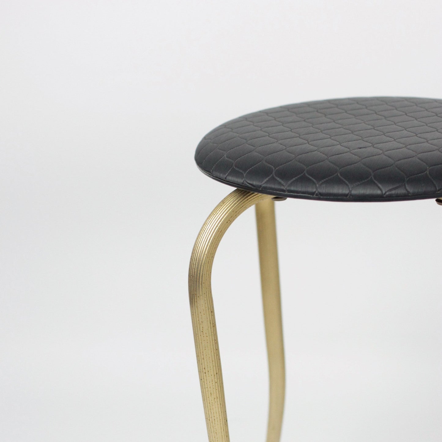 1970s WAVY LEGS PADDED STOOL