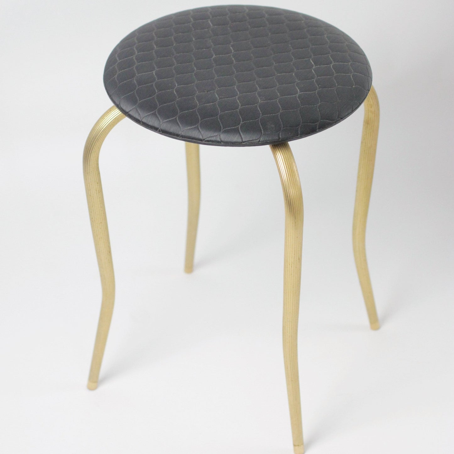1970s WAVY LEGS PADDED STOOL
