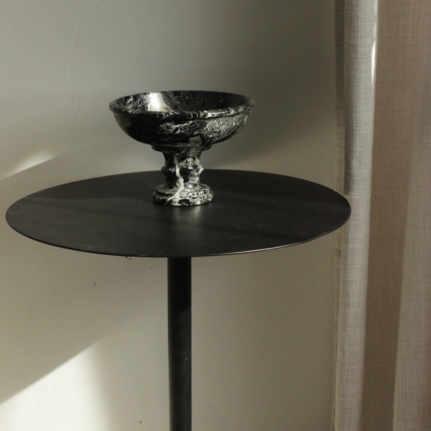 MARBLE PEDESTAL BOWL W/ MATCHING CANDLE-HOLDER SET II