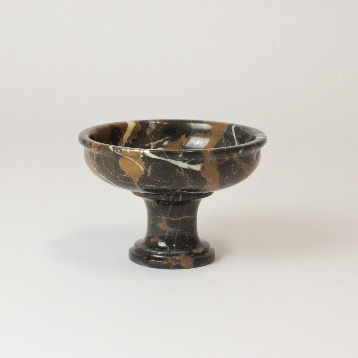 BROWN MARBLE PEDESTAL BOWL