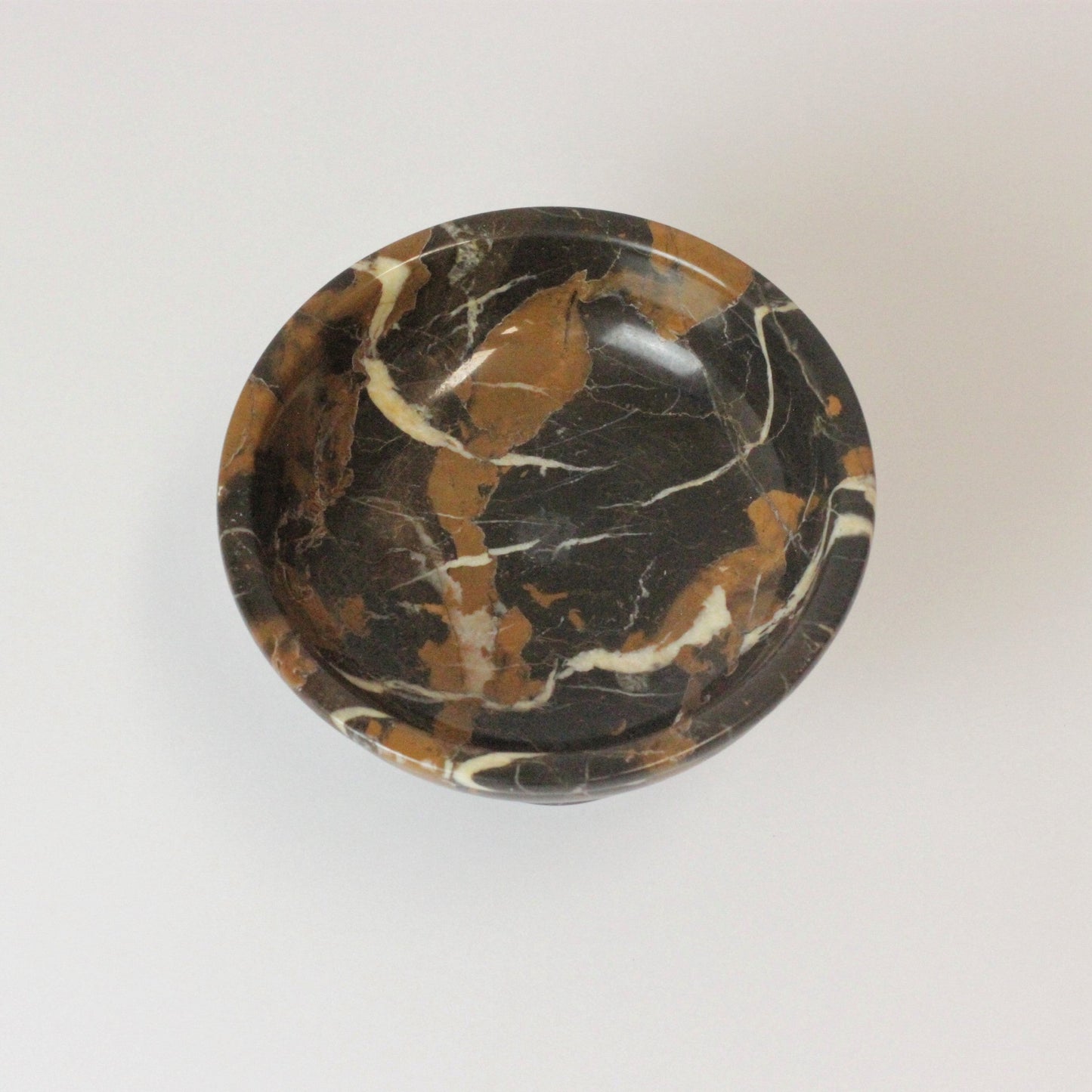 BROWN MARBLE PEDESTAL BOWL