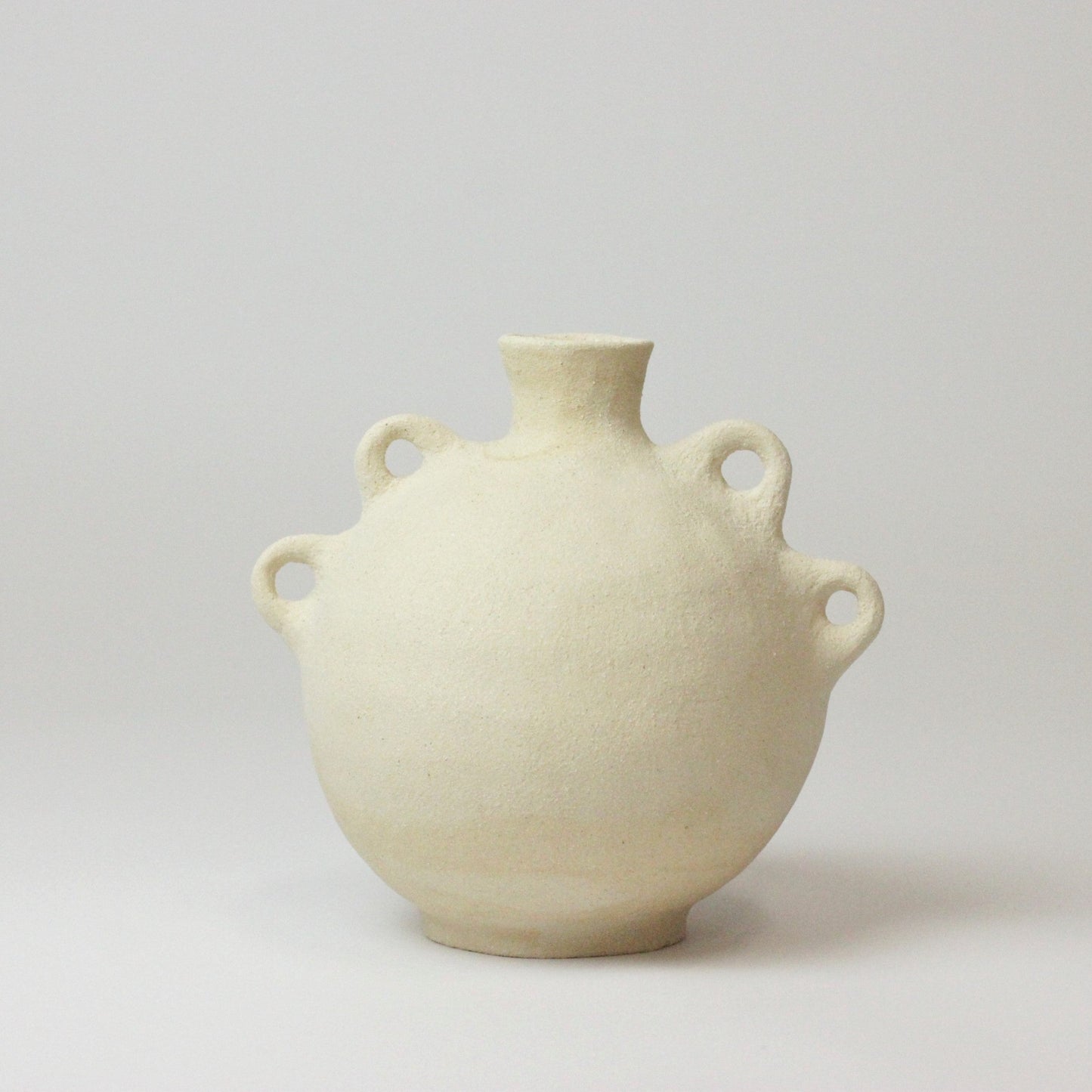 SANDSTONE WAVY HANDLED VASE I