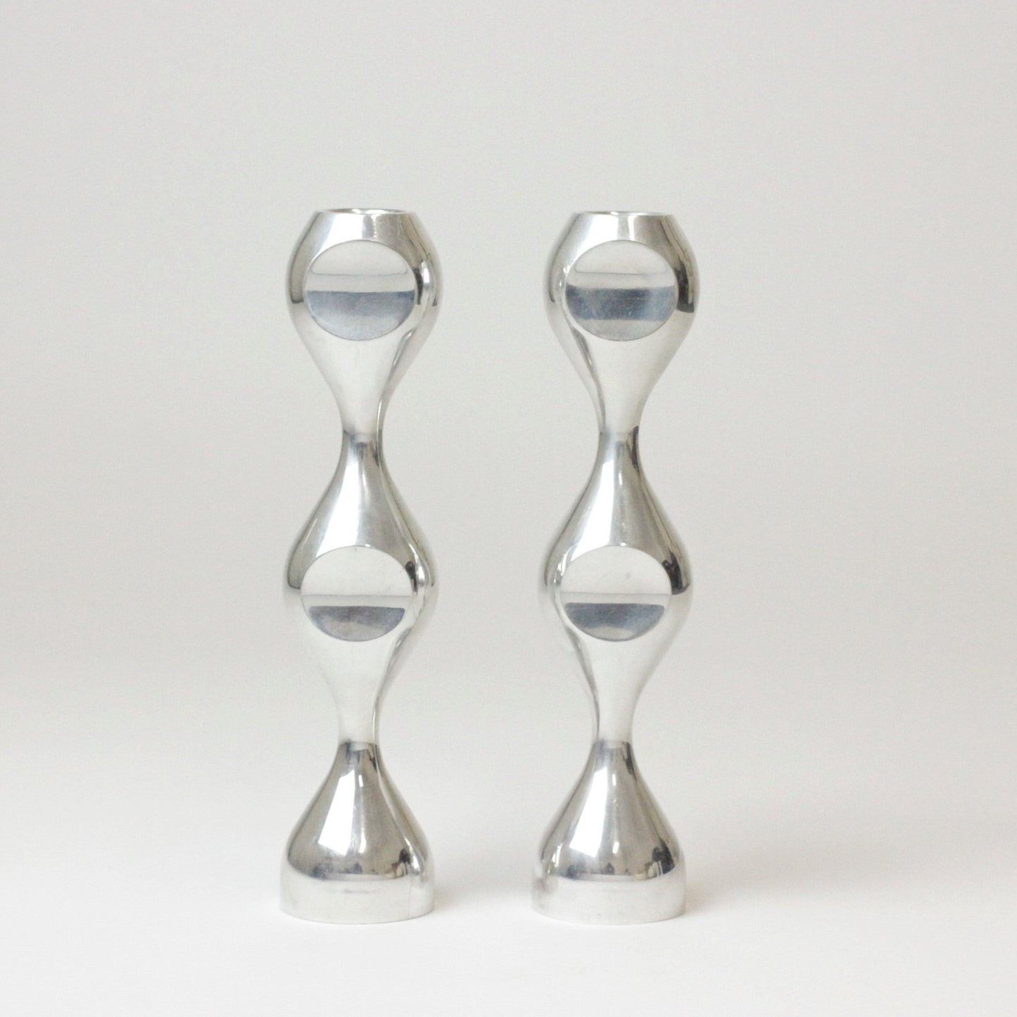 HANDCRAFTED TOTEM SILVER CANDLE HOLDERS