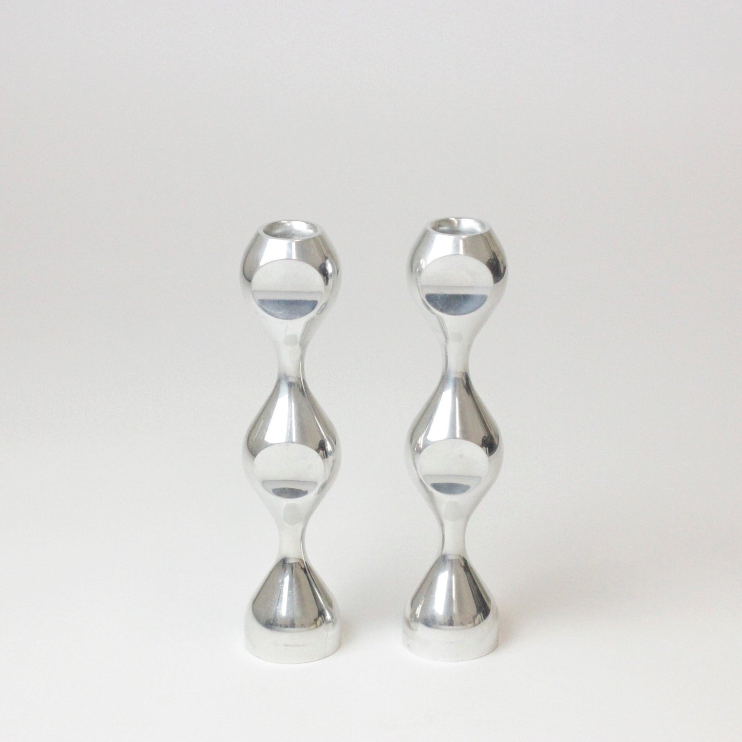 HANDCRAFTED TOTEM SILVER CANDLE HOLDERS