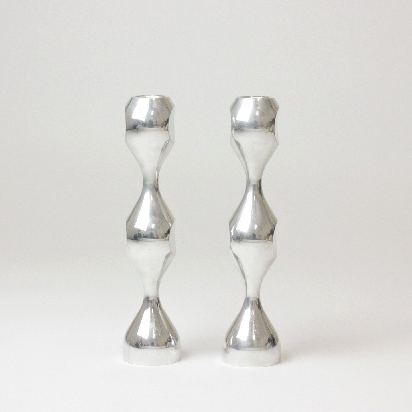 HANDCRAFTED TOTEM SILVER CANDLE HOLDERS