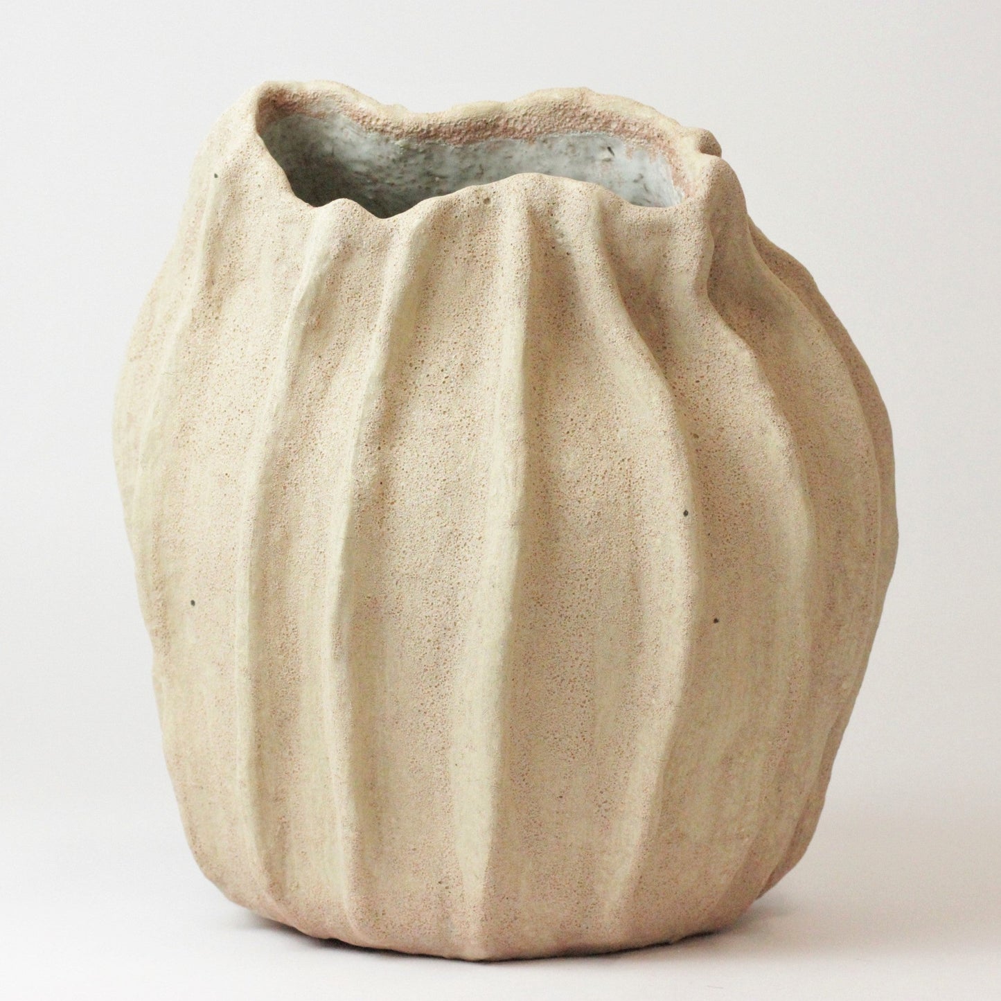 LARGE ORGANIC FORM STONEWARE VASE