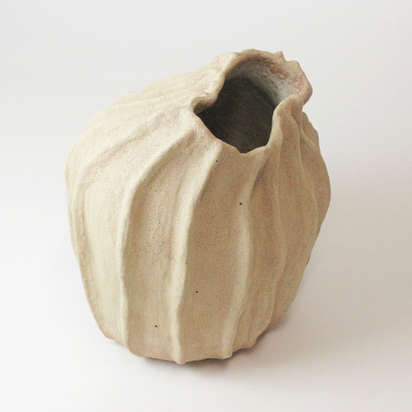 LARGE ORGANIC FORM STONEWARE VASE