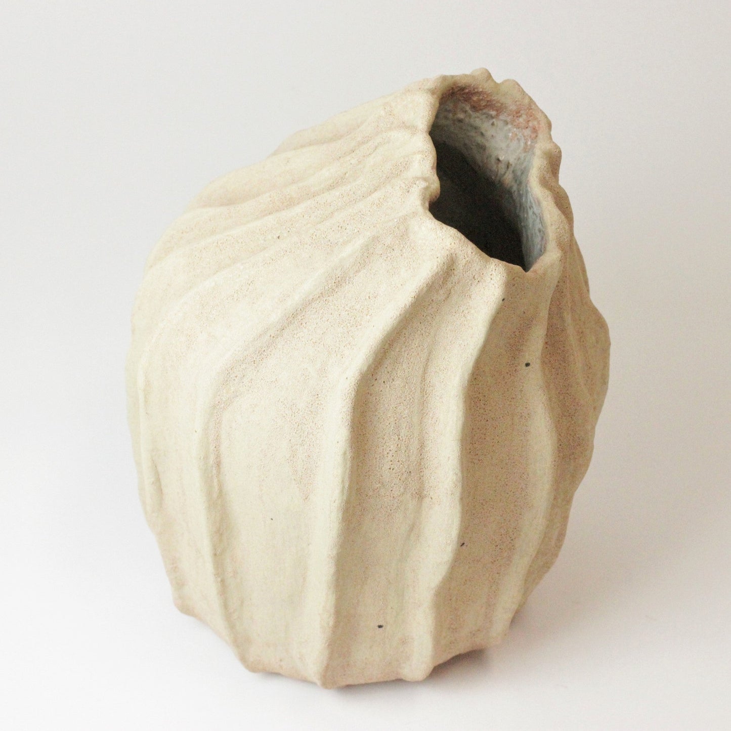 LARGE ORGANIC FORM STONEWARE VASE
