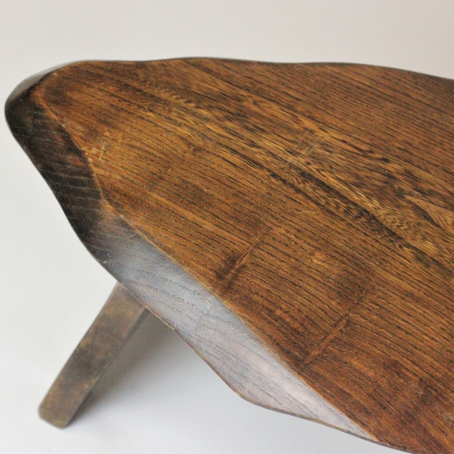 1970s HANDMADE WOODEN SIDE TABLE / STOOL