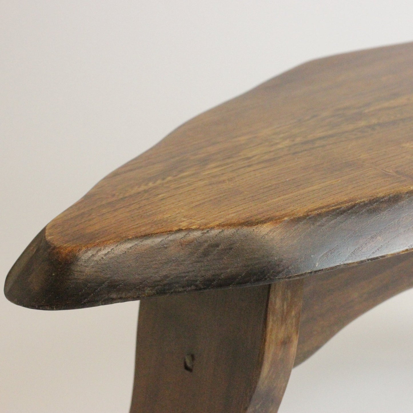 1970s HANDMADE WOODEN SIDE TABLE / STOOL