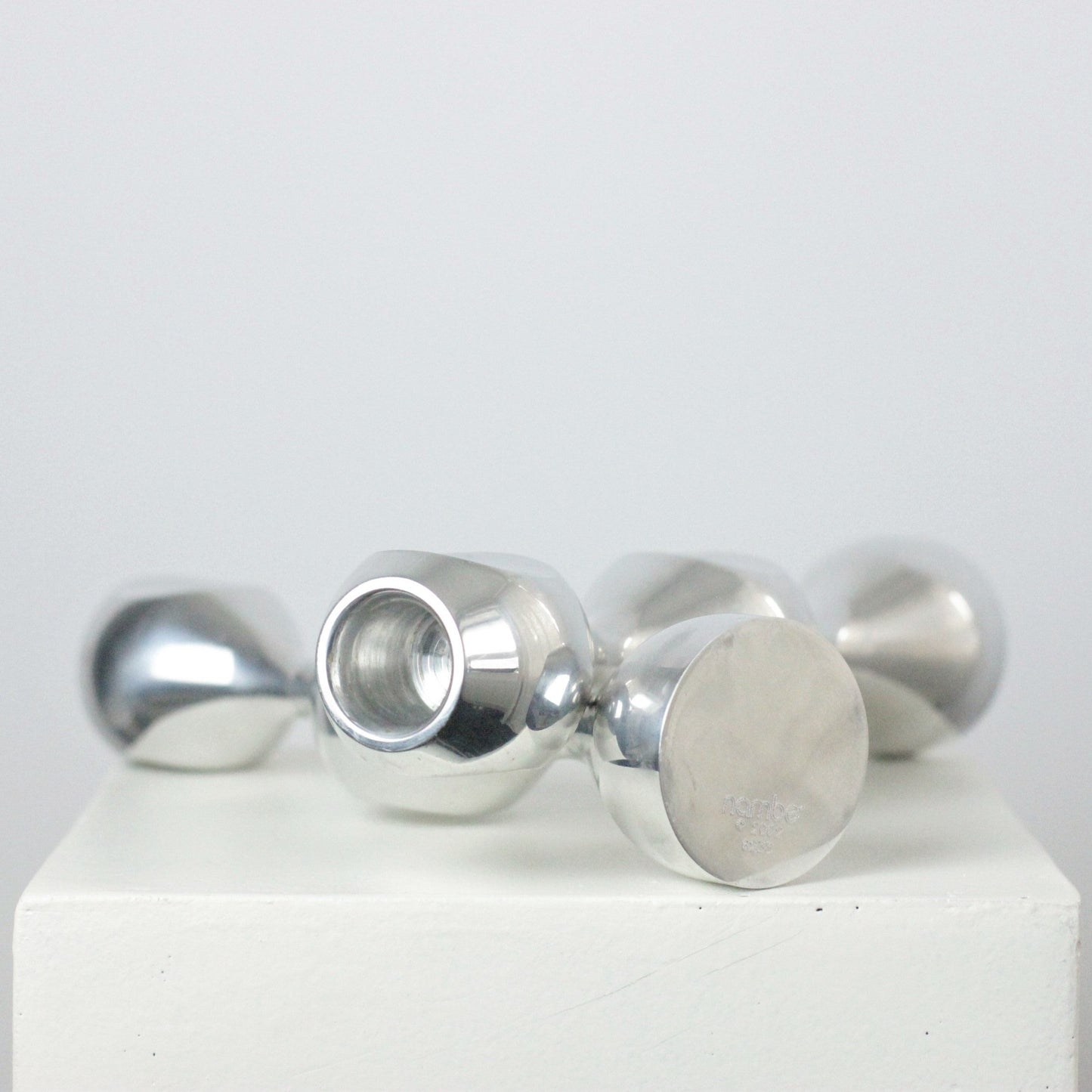 HANDCRAFTED TOTEM SILVER CANDLE HOLDERS