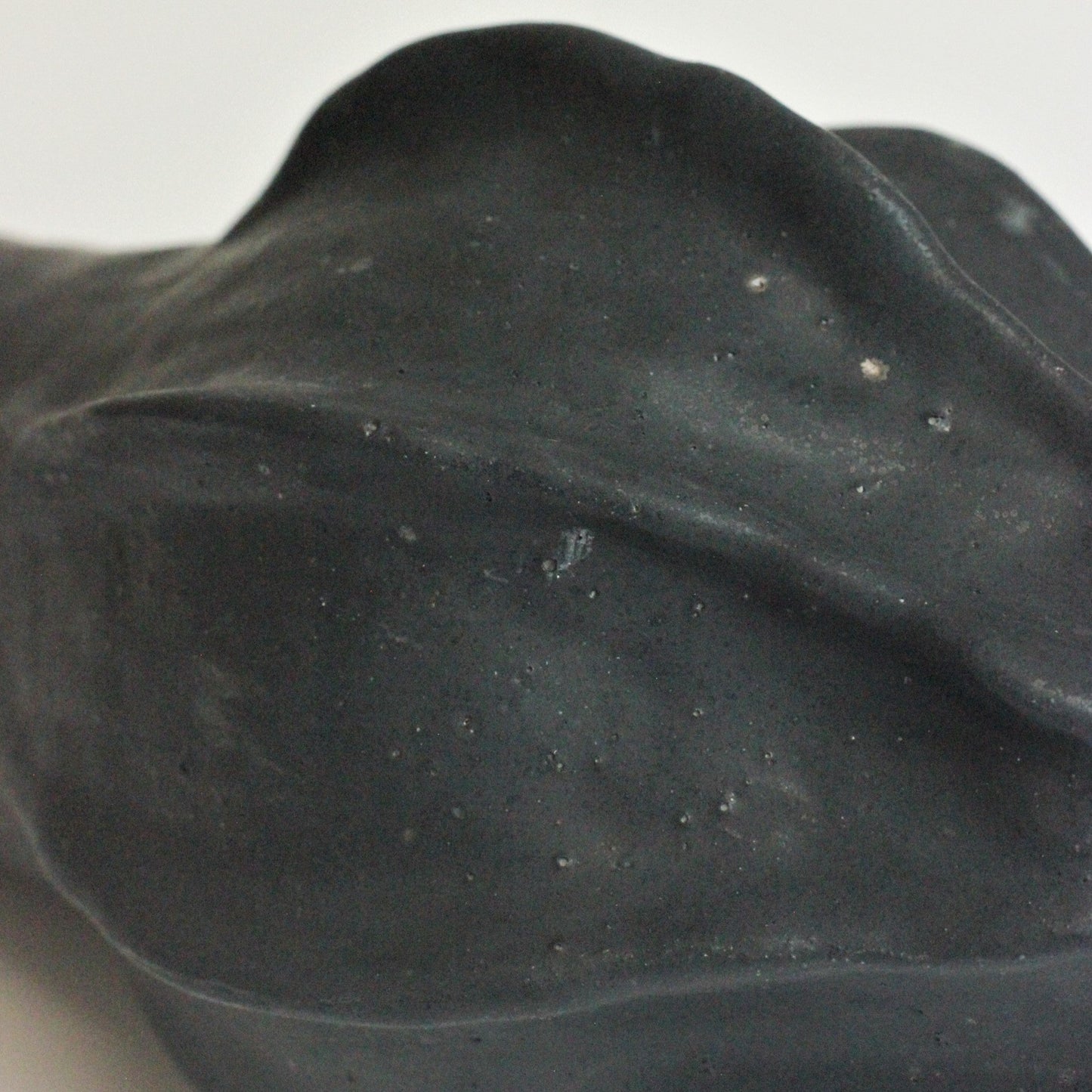 BLACK STONEWARE VASE