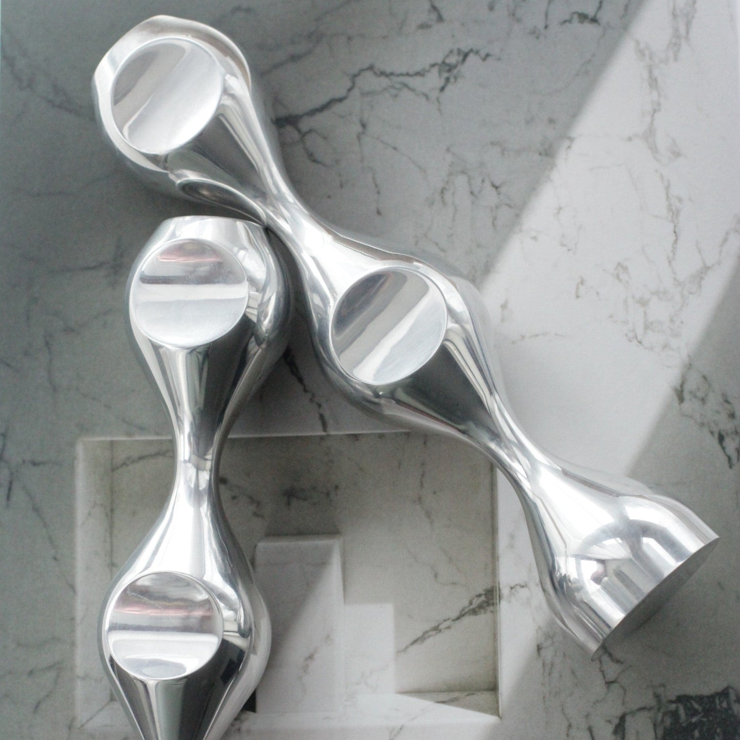 HANDCRAFTED TOTEM SILVER CANDLE HOLDERS