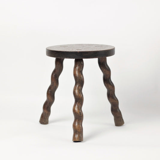 WAVY LEGS WOODEN STOOL