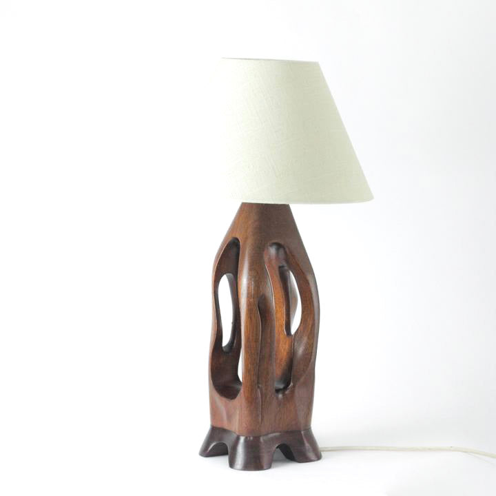 HANDMADE BIOMORPHIC WOODEN TABLE LAMP