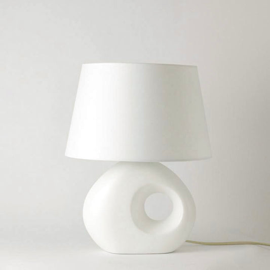ABSTRACT CERAMIC WHITE TABLE LAMP