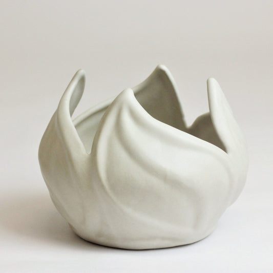 VAN BRIGGLE FLORAL SCULPTURAL BOWL