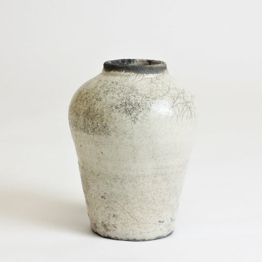 HANDMADE CRACKLE-STYLE RAKU VASE