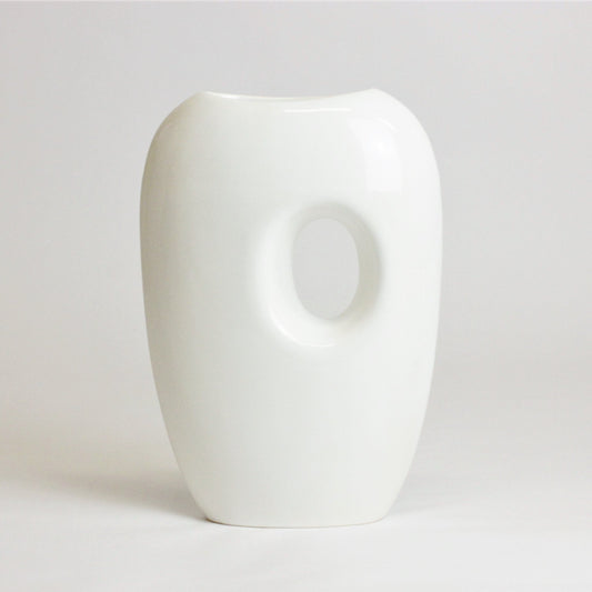 LARGE WHITE ABSTRACT VASE