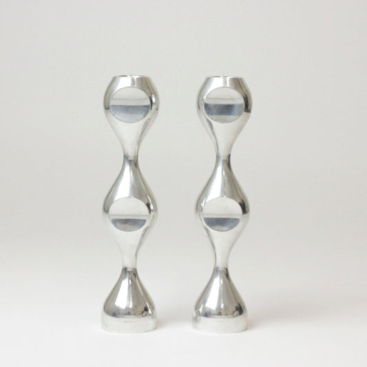 HANDCRAFTED TOTEM SILVER CANDLE HOLDERS