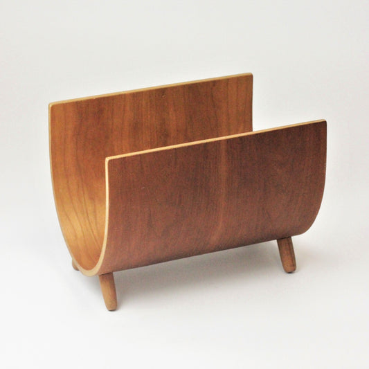 MID-CENTURY WOODEN MAGAZINE / BOOK HOLDER