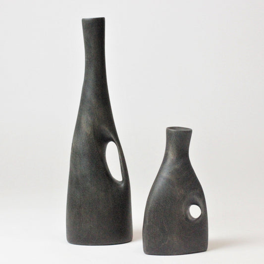 ABSTRACT WOODEN VASE SET