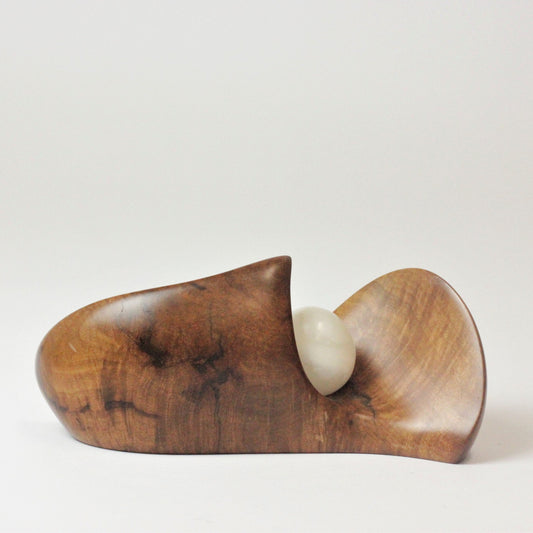 MID-CENTURY ABSTRACT WOODEN SCULPTURE